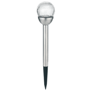 Solar Lamp Crackle Glass Globe Stake Lights 1 Pack: Cold White + Colour Changing Solar Garden Light Outdoor Waterproof Stake Lights Solar Powered Pathway Stake for Lawn Walkway Decor Solar Powered Light